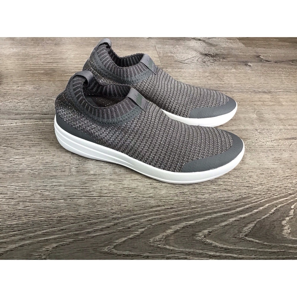 Fitflop Womens Size 7 Gray Uberknit Slip On High Top Sneakers NEW